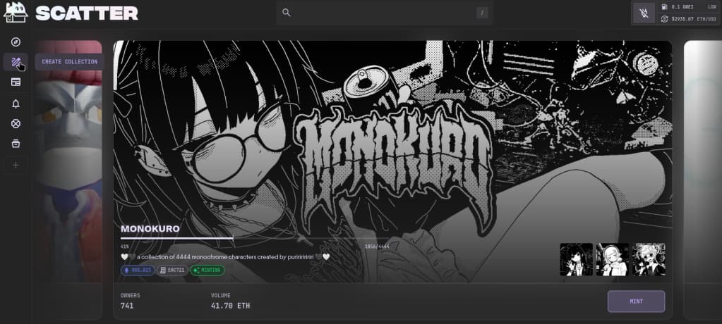Create collection button