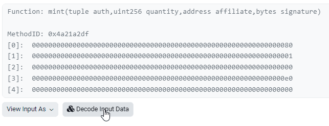 Mint transaction raw