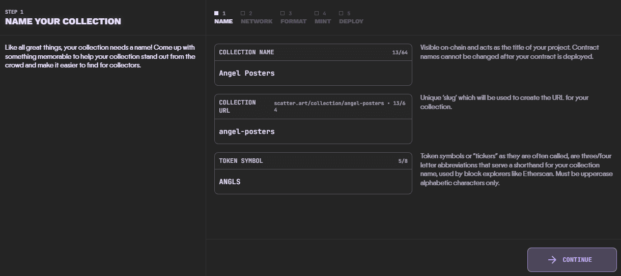 Collection name and symbol